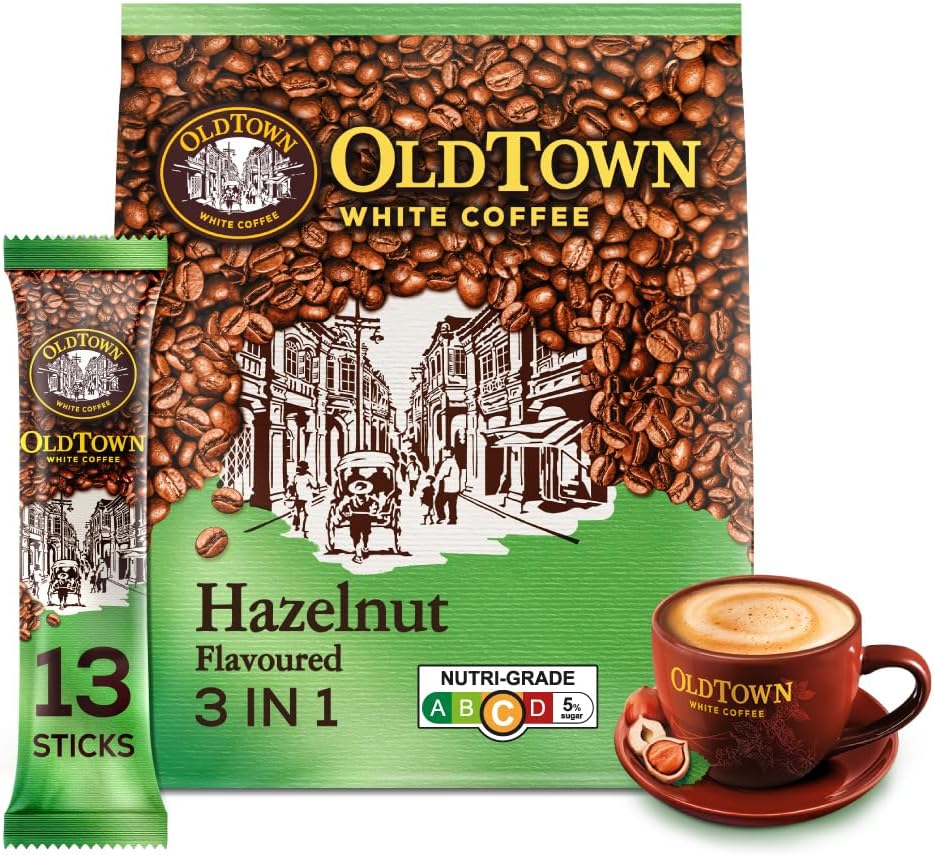 White Coffee Hazelnut 3 in 1 Instant Premix White Coffee 15 Stick (15 X 31.6g), Packet 474g