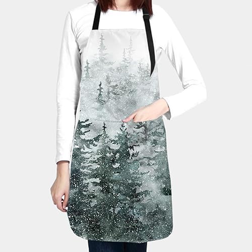 Miniatura 3 de Giwawa Kitchen Cooking Pockets Apron Adult Adjustable Aprons for Home Grilling Baking