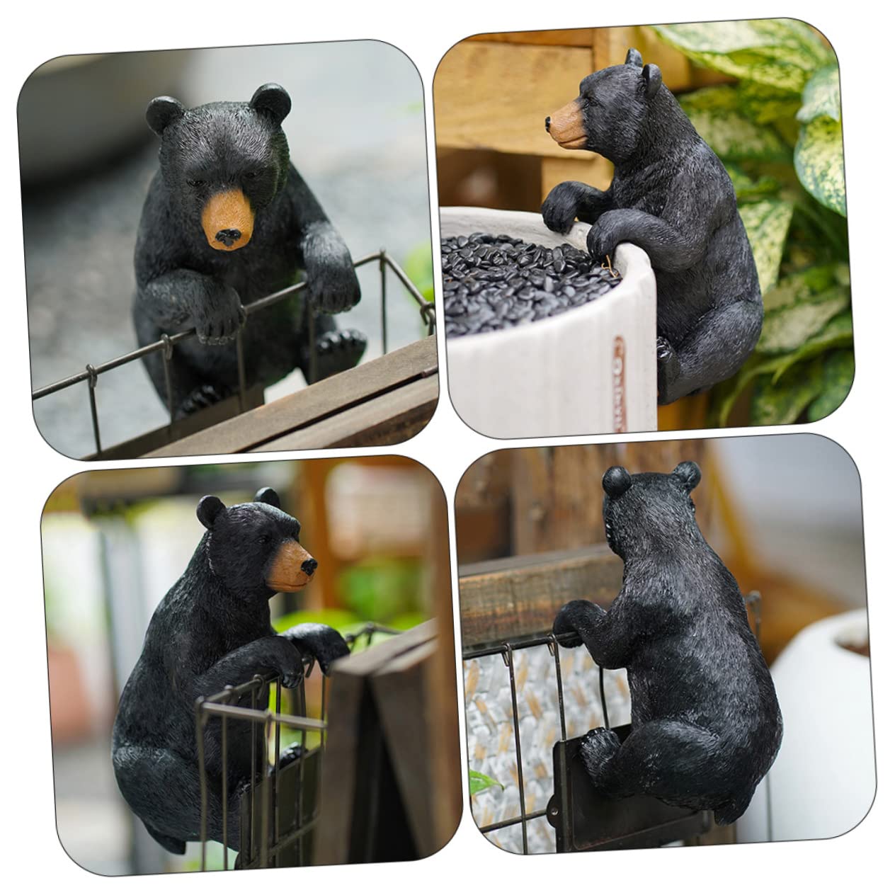Decorazione Da Giardino Con Statuetta Di Orso Nero Ornamento Per Vasi Da Fiori Per Occasioni Speciali