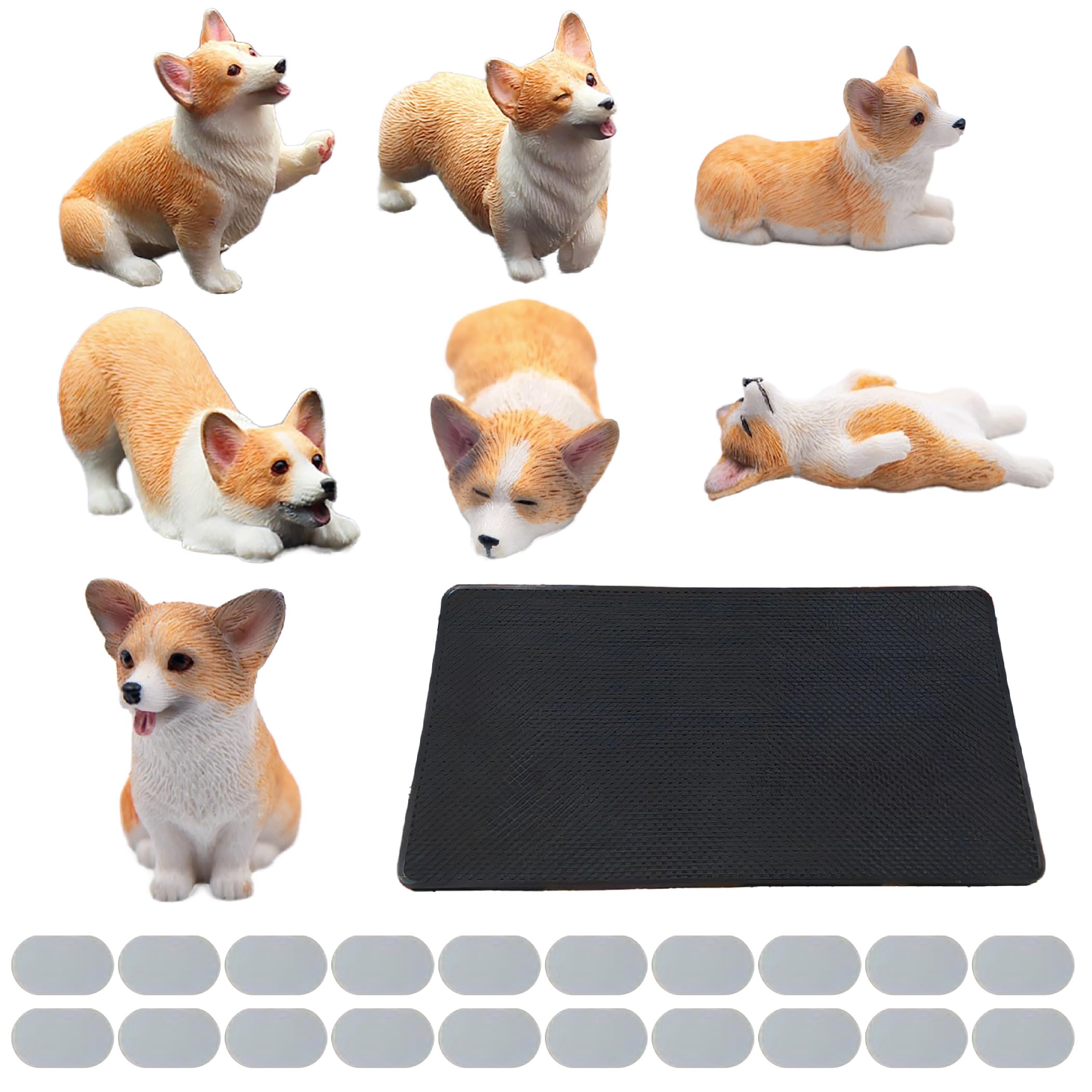 Amazon.co.jp: Felimoa ミニチュアフィギュア 犬 コーギー 粘着シール
