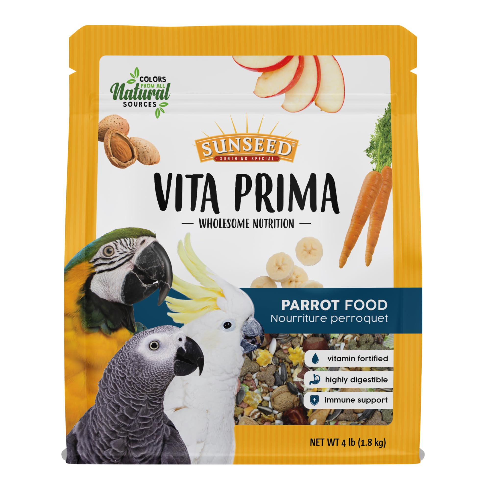 Sunseed Vita Prima Wholesome Nutrition Parrot Food, 4 LBS