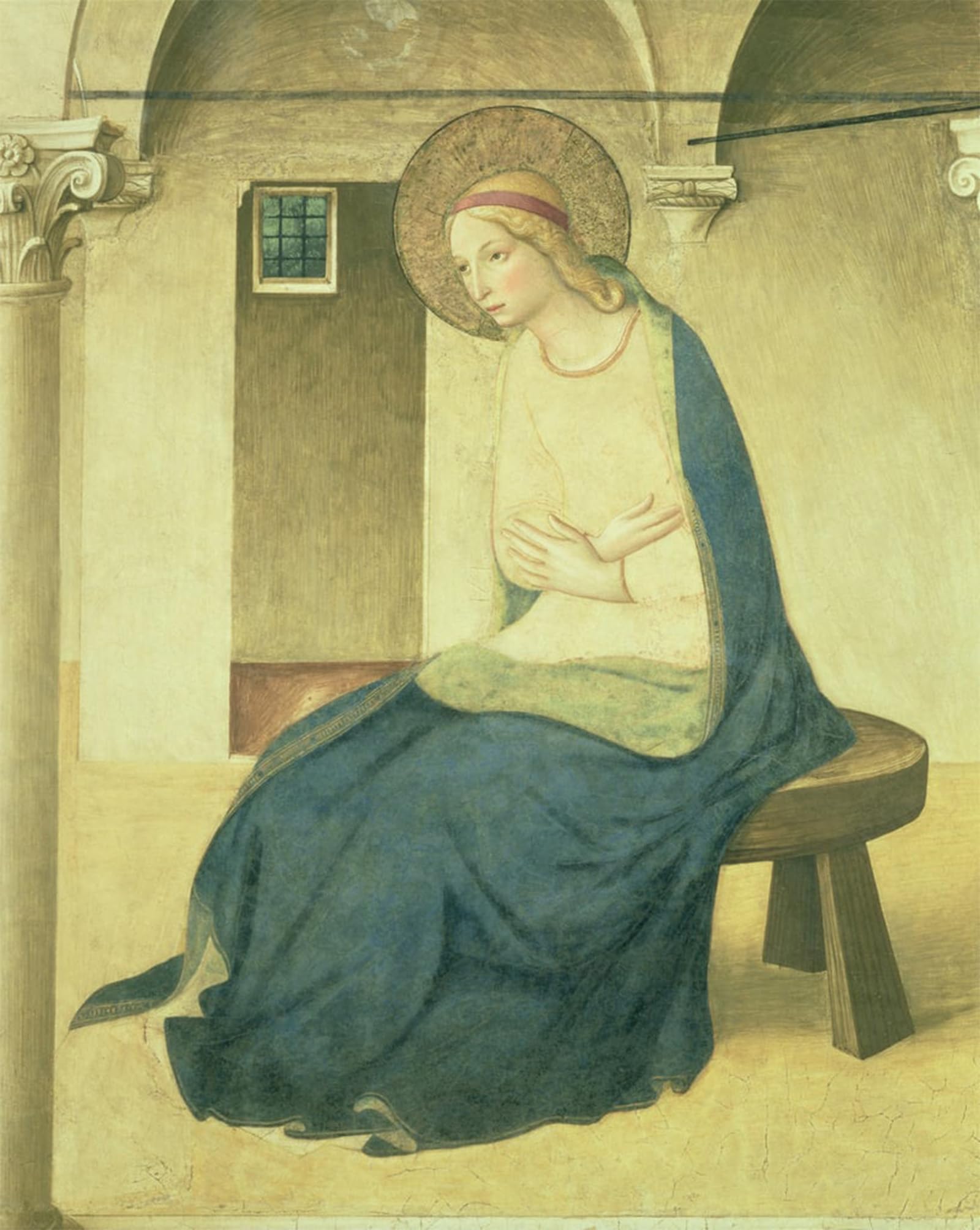 ARTXLXXBN Famous Art Print Poster Vintage Wall Art the Annunciation the Virgin Fresco See by Fra Angelico Canvas Art Poster for Home Decor 60x90cm
