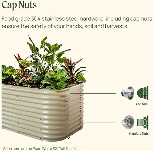 Miniatura 9 de Vego Garden Kit de cama elevada de jardín de 32 pulgadas de alto kit modular de camas de jardín elevadas 10 en 1 caja de metal para verduras flores