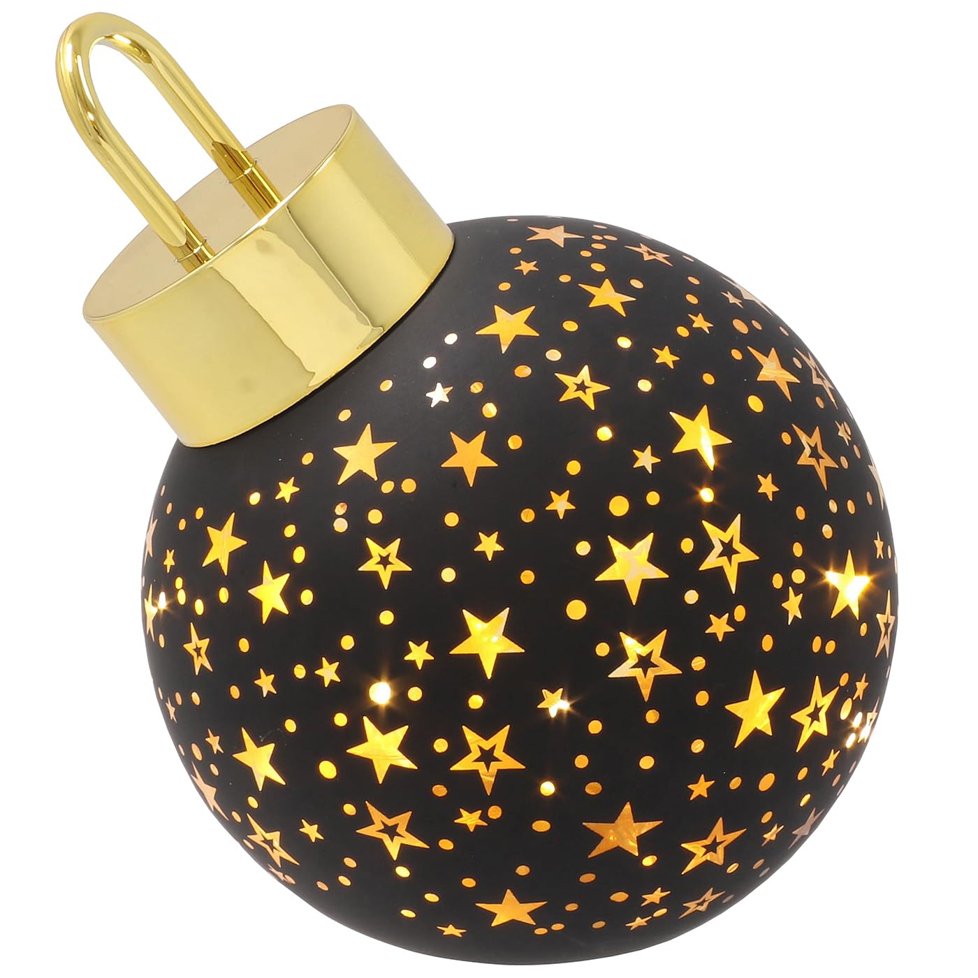 Shudehill Giftware Bright Xmas LED Bauble Collection Decorative Light Up Christmas Ornaments Assorted Sizes and Colours (Black Small Height 15x Width 12x Depth 12cm)