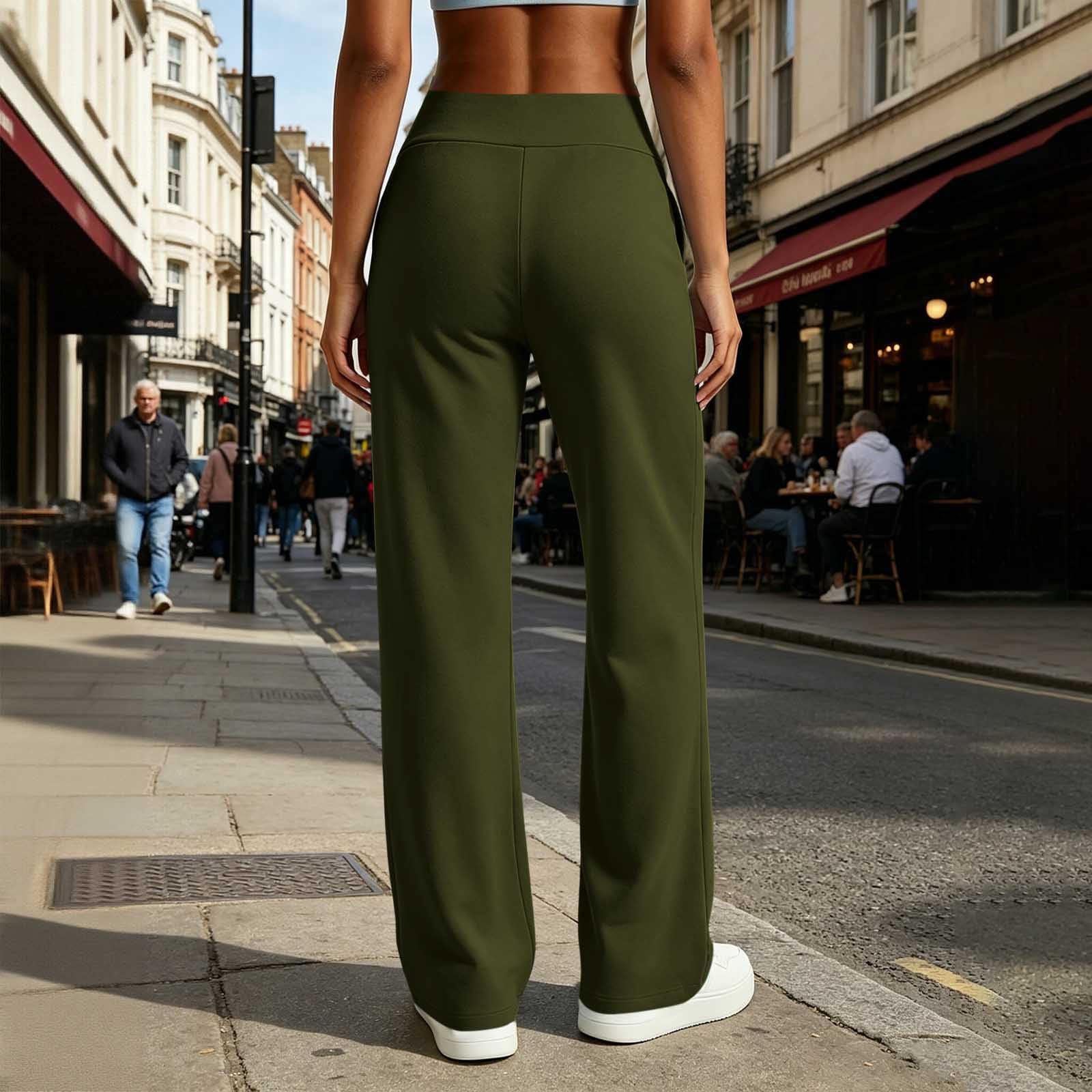 Generico Pantaloni Tuta Donna Pantaloni Lunghi a Vita Alta Pantlone Cotone con Coulisse Regolabile Leggeri e Comodi Pantalone da Corsa con Tasche Tinta Unita Pants Baggy per Jogging Fitness Sport