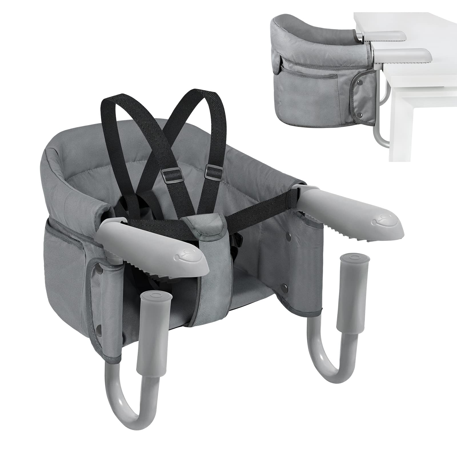 NAIZY Seggiolino da Tavolo per Bambini Pieghevole 30x24x31 cm Manico Antiscivolo Borse Portaoggetti Fino a 15 kg - Da 6 a 36 Mesi