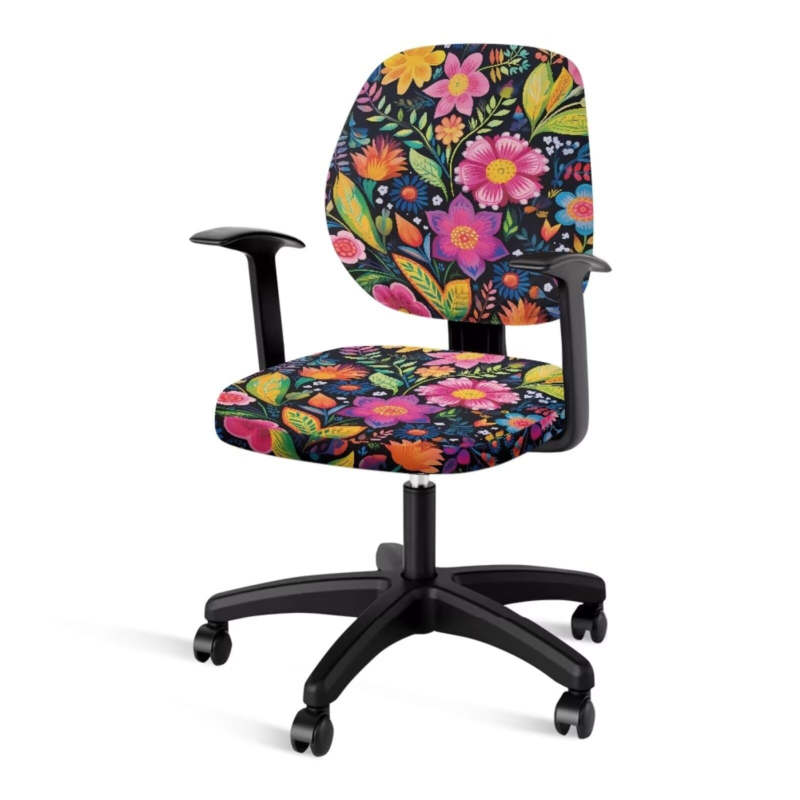 Hwiplsvny Flower Print Office Chair Covers Stretchable Computer Chair Protector Armrest Chair Slipcover Computer Chair Seat Cushion Cover Chair Protector