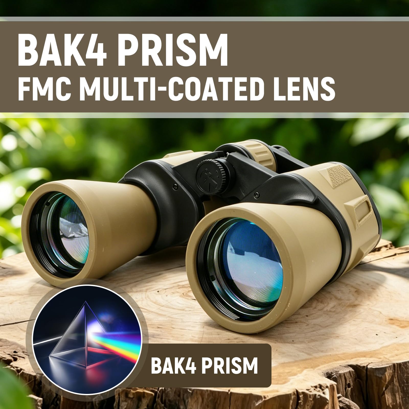 20x50 Fernglas für Erwachsene Hochleistungs, HD Fernglas Nachtsicht mit BAK4 Prism Kompaktes Ferngläser mit FMC-Objektiven Wasserdichtes Taktisches für Vogelbeobachtung Jagd Reisen Kreuzfahrt