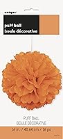Vista 2 de Pompón de papel de seda color negro, de 16 pulgadas., talla única , Anaranjado
