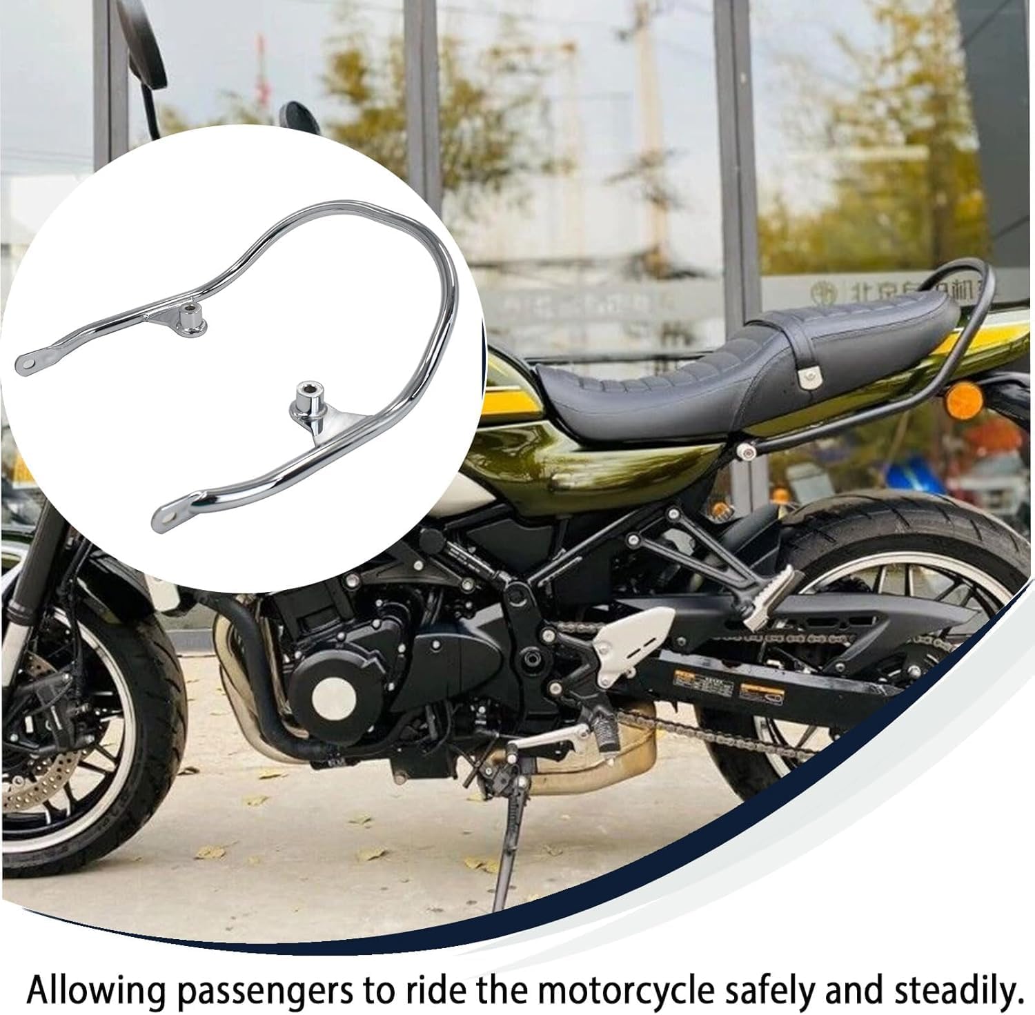 Motorcycle Passenger Rear Seat Handle Grab Tail Bar Seat Rail fit for Ka-wa-saki Z 900 RS Z900RS Z 900RS /SE/ABS/Cafe 2018 2019 2020 20212022 2023 2024 (Black)