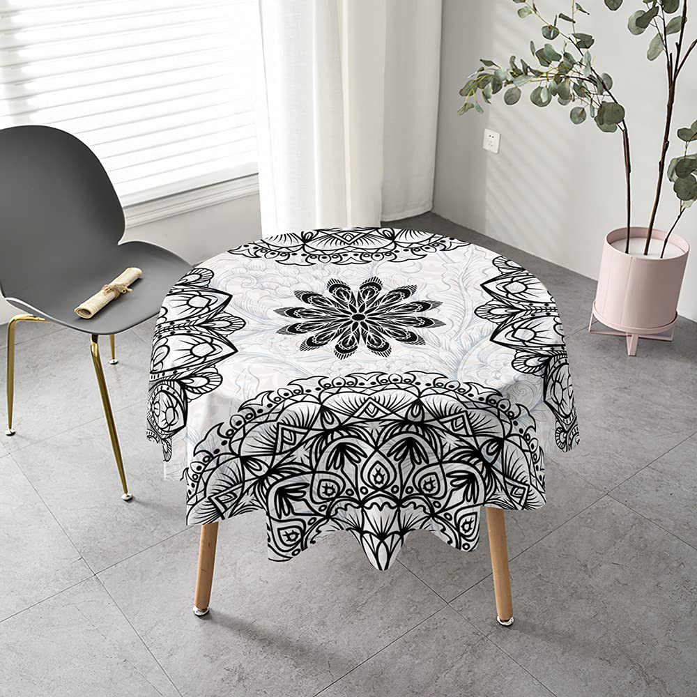 Morbuy Rondes Nappes Anti Taches, Mandala Imprimé Nappes