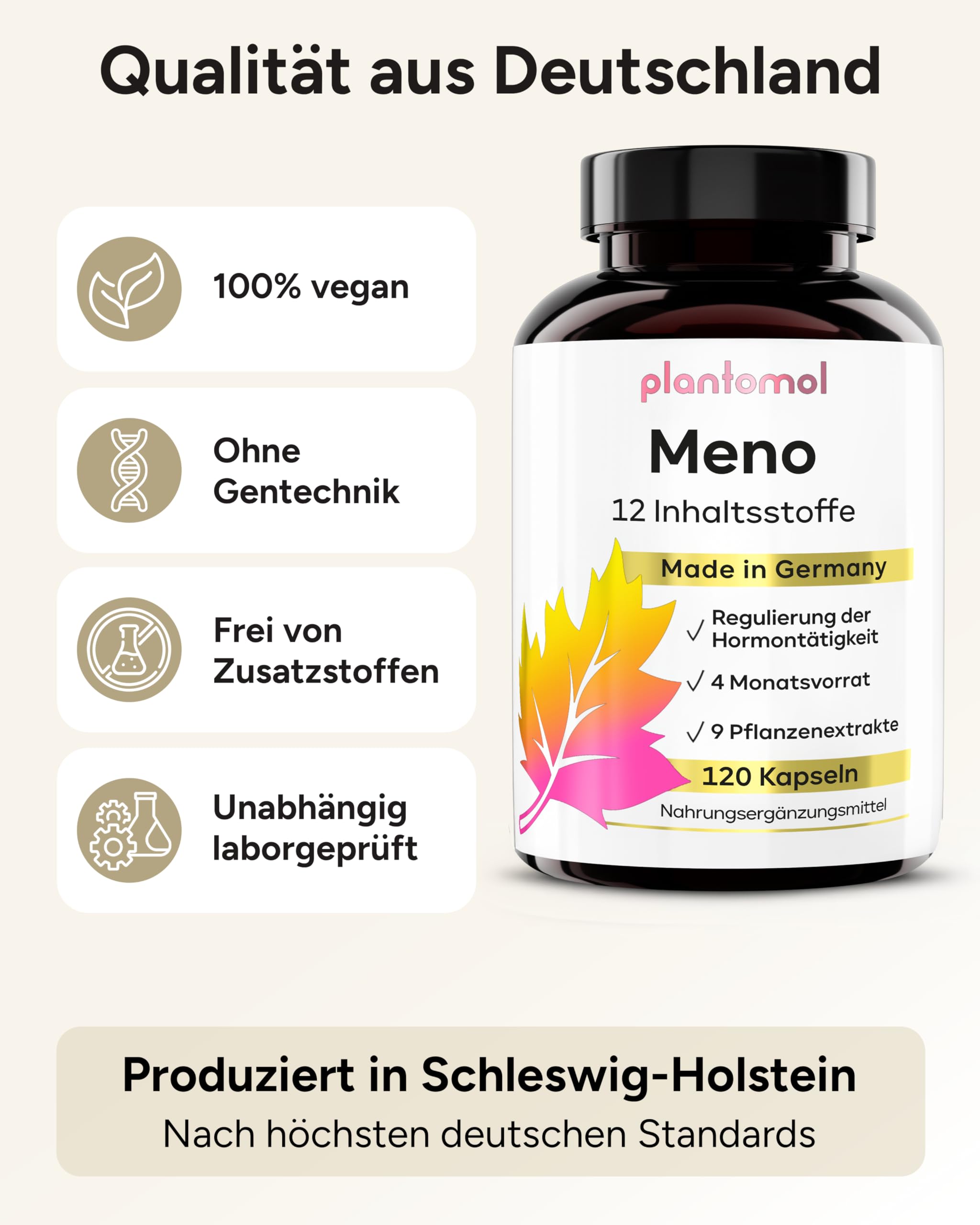 12fach Meno Komplex Wechseljahre Kapseln - Hormon Balance Frauen mit Yamswurzel Rotklee Mönchspfeffer Ashwagandha & B6-2 Monatsvorrat