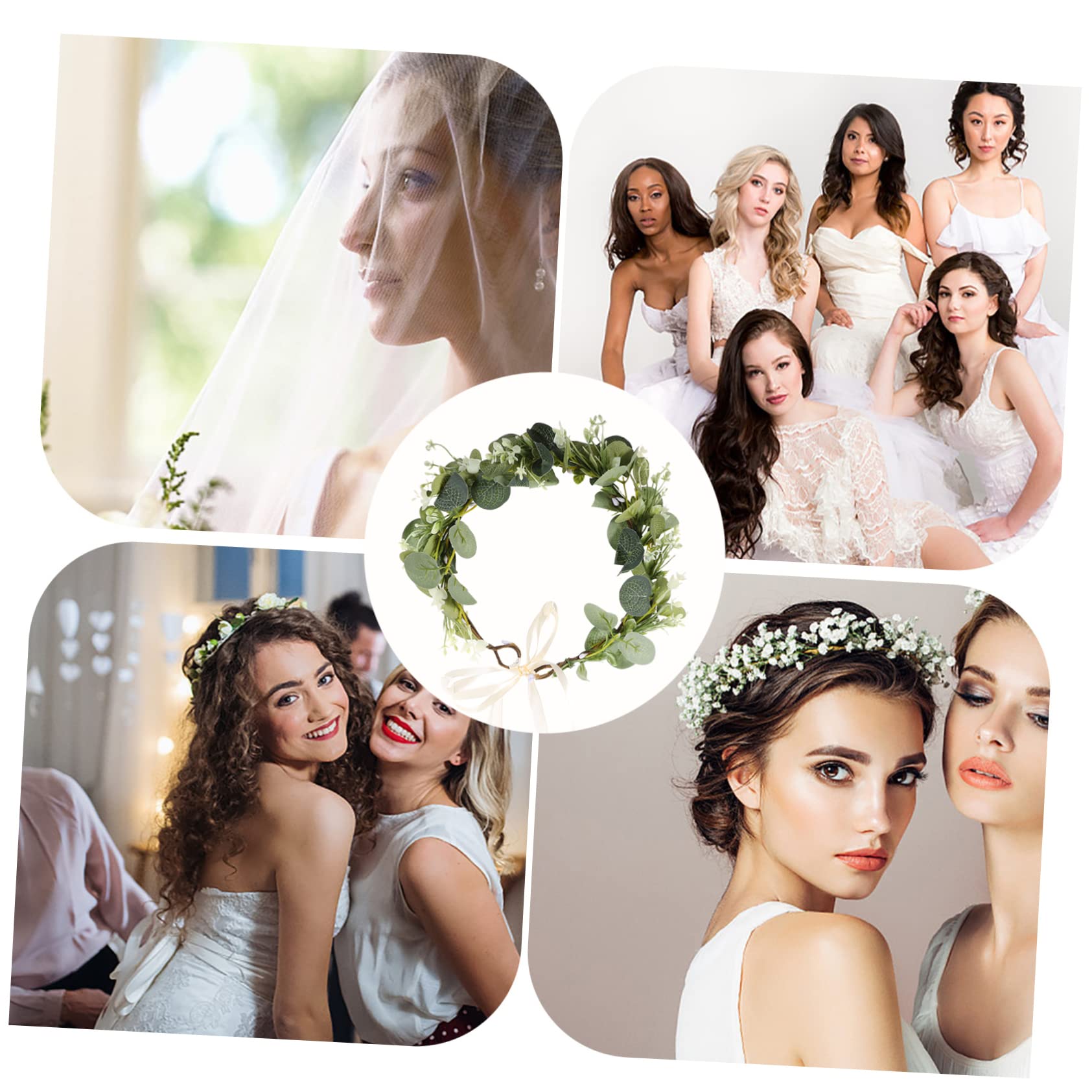 MAGICLULU 3 Stück Blumenkrone Stirnband Kunststoff S/m Blumenkranz Girlande Brautjungfer Hochzeit Fotografie Verstellbares Haarband
