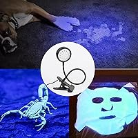 Vista 6 de Lámpara de luz negra LED UV con abrazadera con USB, lámpara portátil de cuello de ganso mejorada de 5 W 395 nm con clip para uñas de gel, detección