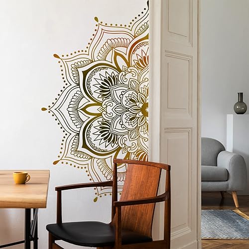 Miniatura 3 de Calcomanías grandes de mandala para pared, calcomanías de pared florales para despegar y pegar, calcomanía de PVC extraíble para fondo, sala de