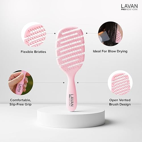 Miniatura 3 de Cepillo para desenredar el cabello Flex (rosa bebé)