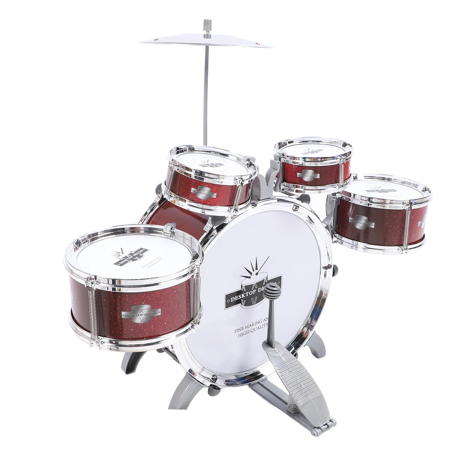 Set di batteria jazz Set di batteria per bambini Set di batteria per bambini 5 tamburi Strumenti musicali a percussione Giocattolo per bambini Compleanno Regalo di Natale