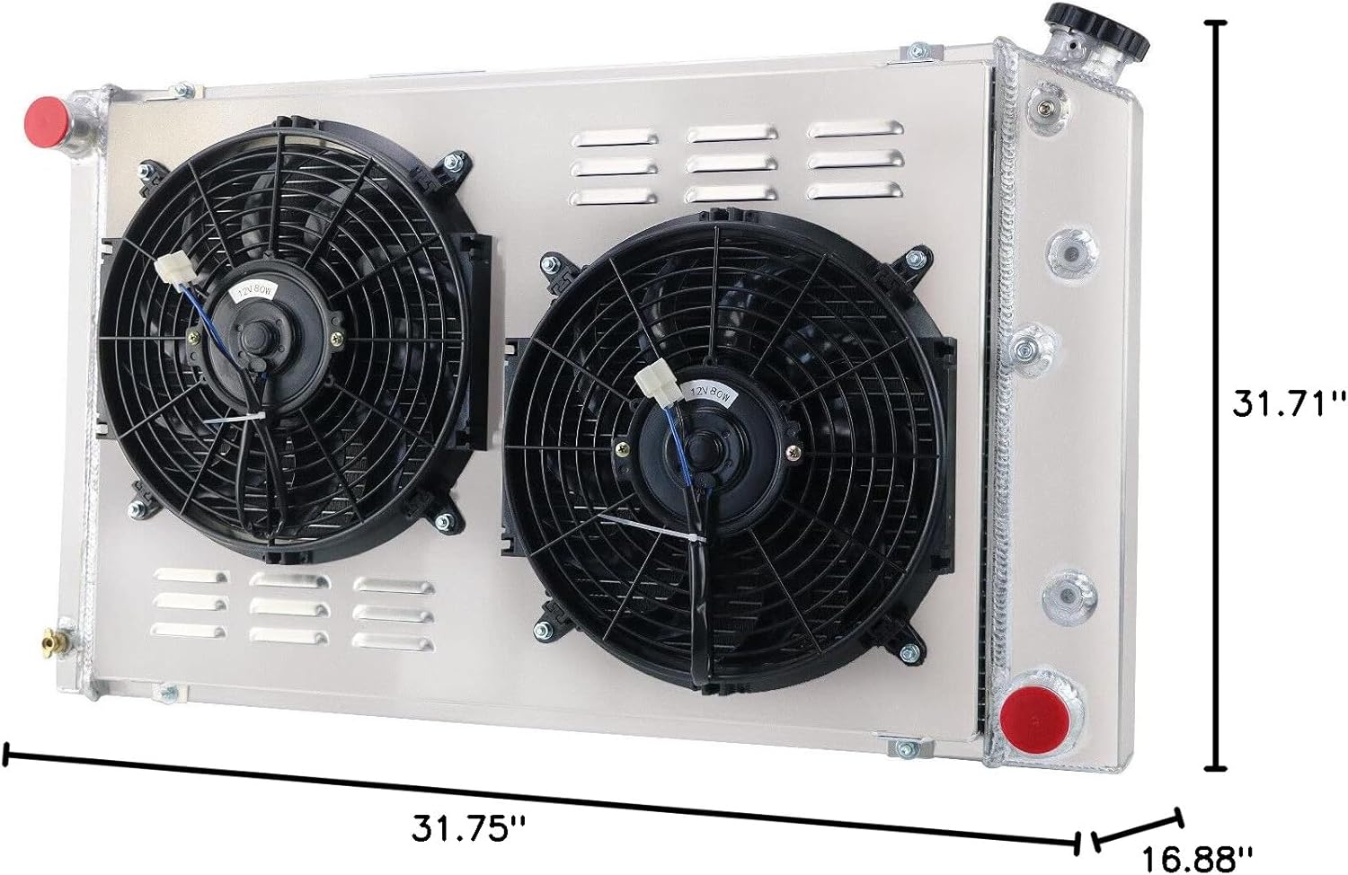 ReadyCool 4 Row Aluminum Radiator Shroud Fan for Chevy Camaro Blazer 1970-1981, Monte Carlo El Camino Impala 1978-1987, Chevy GMC C/K/G Series C10 C20 C25 C3500 Nova Buick Regal
