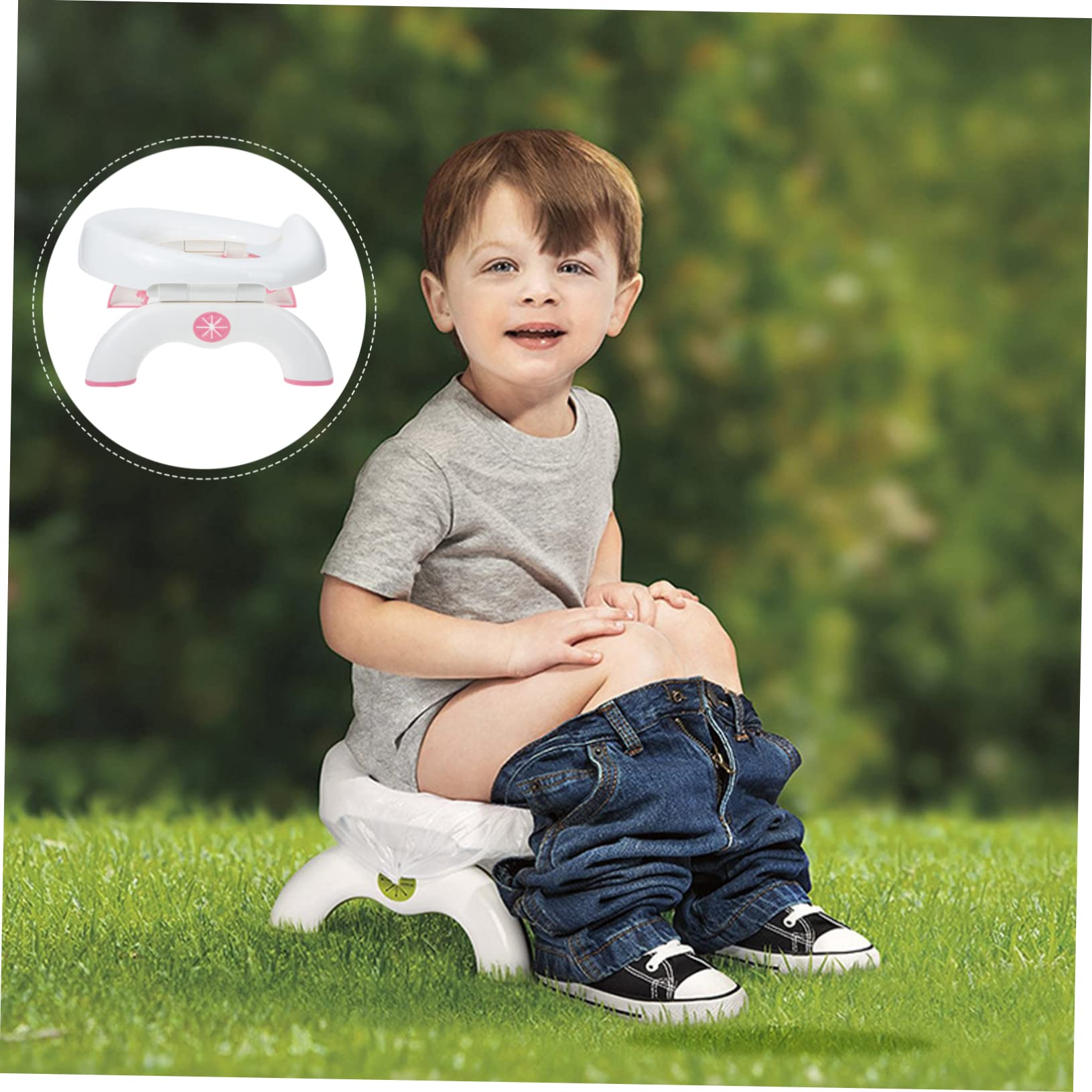 ORFOFE toilette pieghevole potty kiddikutter automobile i figli car seat vasino portatile per bambino vasino pieghevole vasino per bambini rifornimento del bambino plastica Rosy