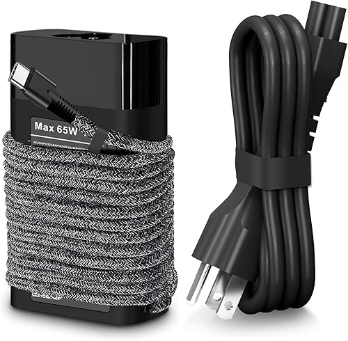 Cargador delgado de 65 W para portátil HP USB C de repuesto para HP Spectre X360, Envy X360, HP ZBook Firefly, EliteBook X360, EliteBook, Elite X2,