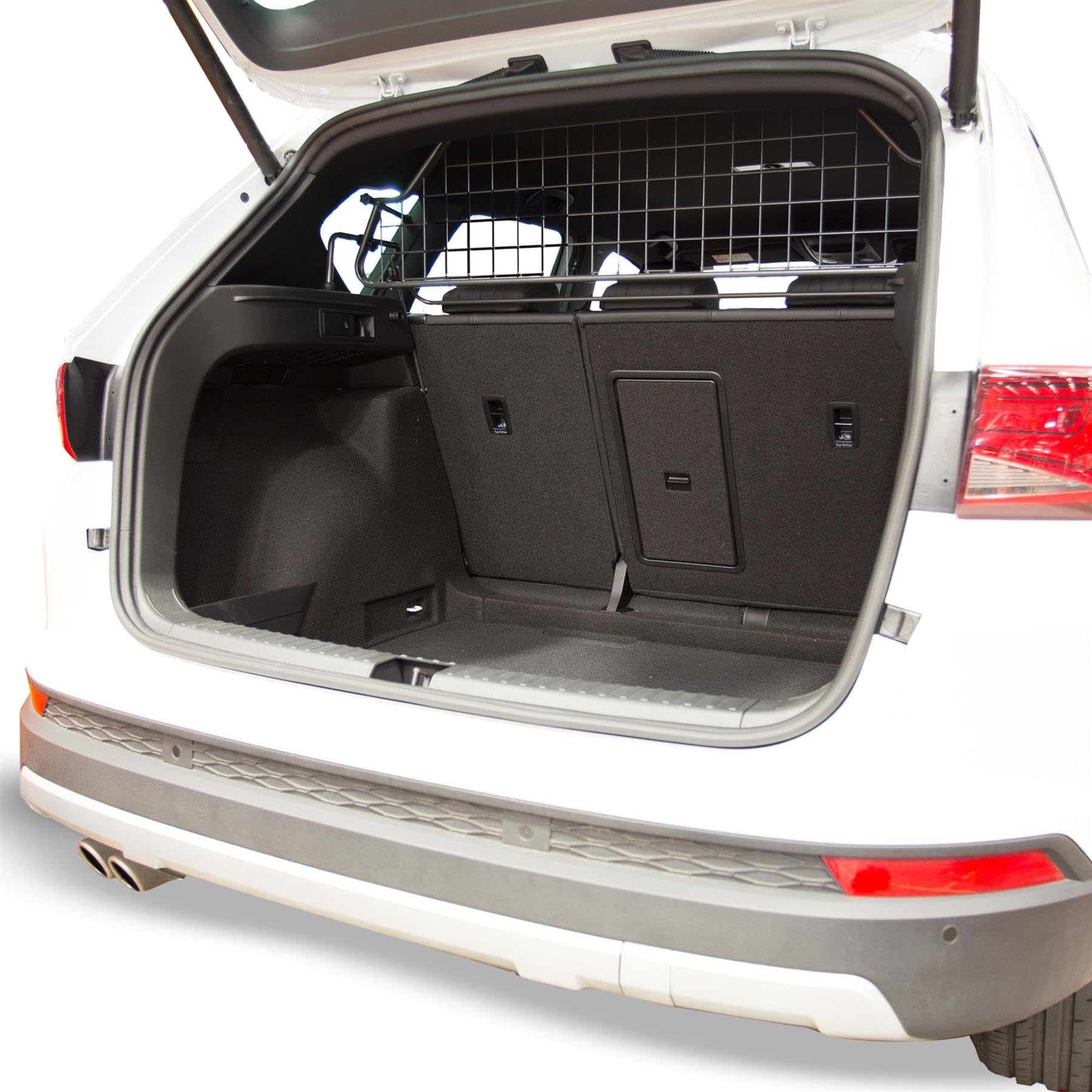 Travall Hundegitter für Cupra Ateca 2020+, fahrzeugspezifisches Trenngitter für den Kofferraum aus Stahl, passgenau für sicheren Hundetransport