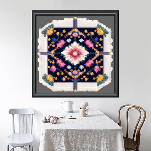 Miniatura 21 de Funxvoot Kits de punto de cruz estampados para principiantes, gama completa de kits de iniciación de bordado para adultos, kit de bricolaje de punto
