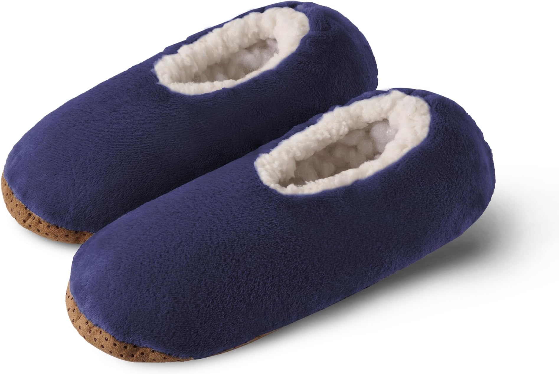 ELFJOY Mens Slipper Socks with Grippers Fuzzy House Slippers for Men Indoor Winter Warm Fleece Lined Sock Slippers