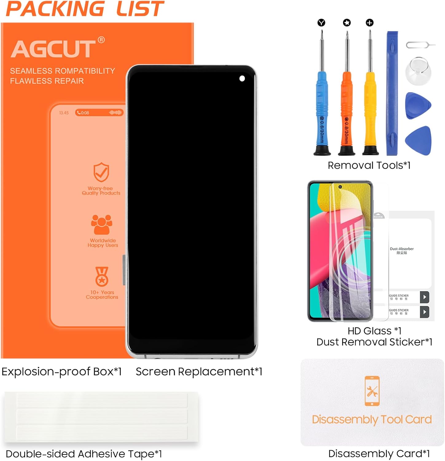 INCELL for Samsung Galaxy S10 Screen Replacement for Samsung S10 LCD Display SM-G973F G973U G973W LCD Digitizer Touch Assembly Repair Part Silver with Frame (No Fingerprint)