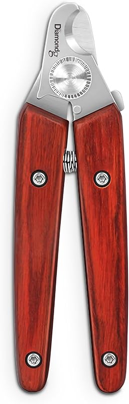 Nail Clippers for Dogs & Cats - Heavy Duty Stainless Steel Blades | Manual Dog Toenail Cutter with Spring, Bamboo Handle, Sharp Curved Steel Blade for Thick Nails, Safe Pet Nail Trimmers