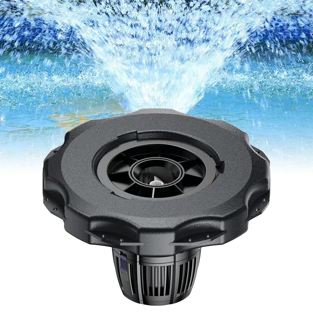 Pond Aerator Fountain Pump | Large Floating Fountain with 360° Spray Jets & Filter Intake Cover | 10m Power Cord, Ceramic Shaft | For Fish Ponds, Water Gardens, Lakes