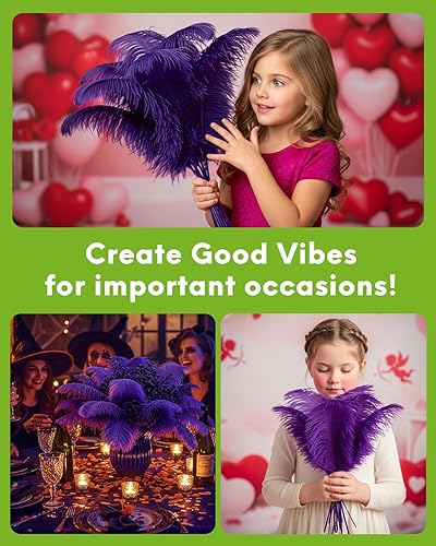 Miniatura 3 de NEWONG 30 plumas de avestruz moradas naturales a granel de 9-12 pulgadas (9.1-11.8 in) jarrón para manualidades, boda, hogar, fiesta, centros de