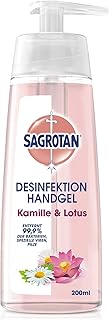 Sagrotan Hand-Desinfektionsgel Kamille & Lotus – Desinfektionsmittel für die Hände im Spender – 1 x 200 ml Gel