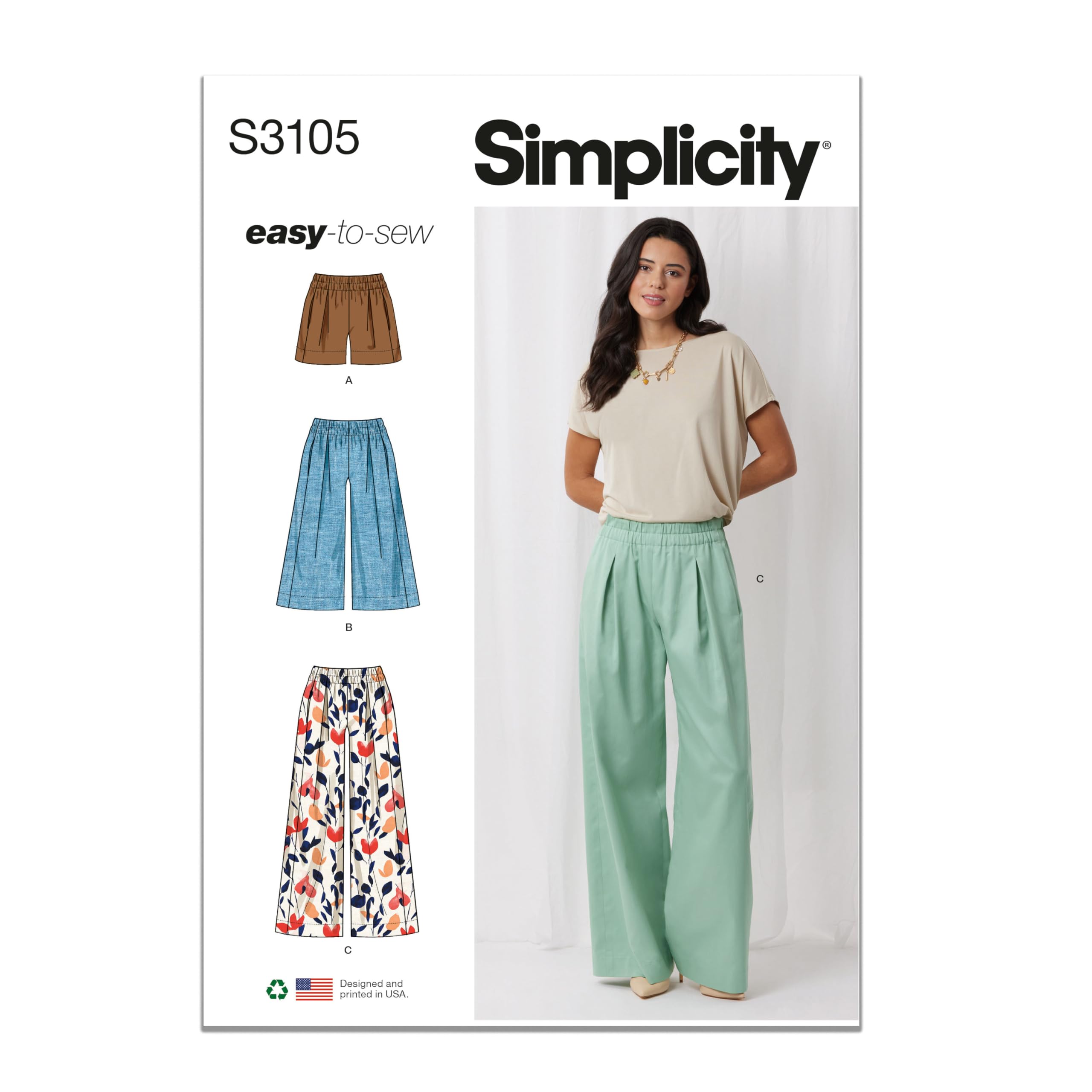 Patron couture short femme Simplicity SS3105A pour ajuster toutes tailles