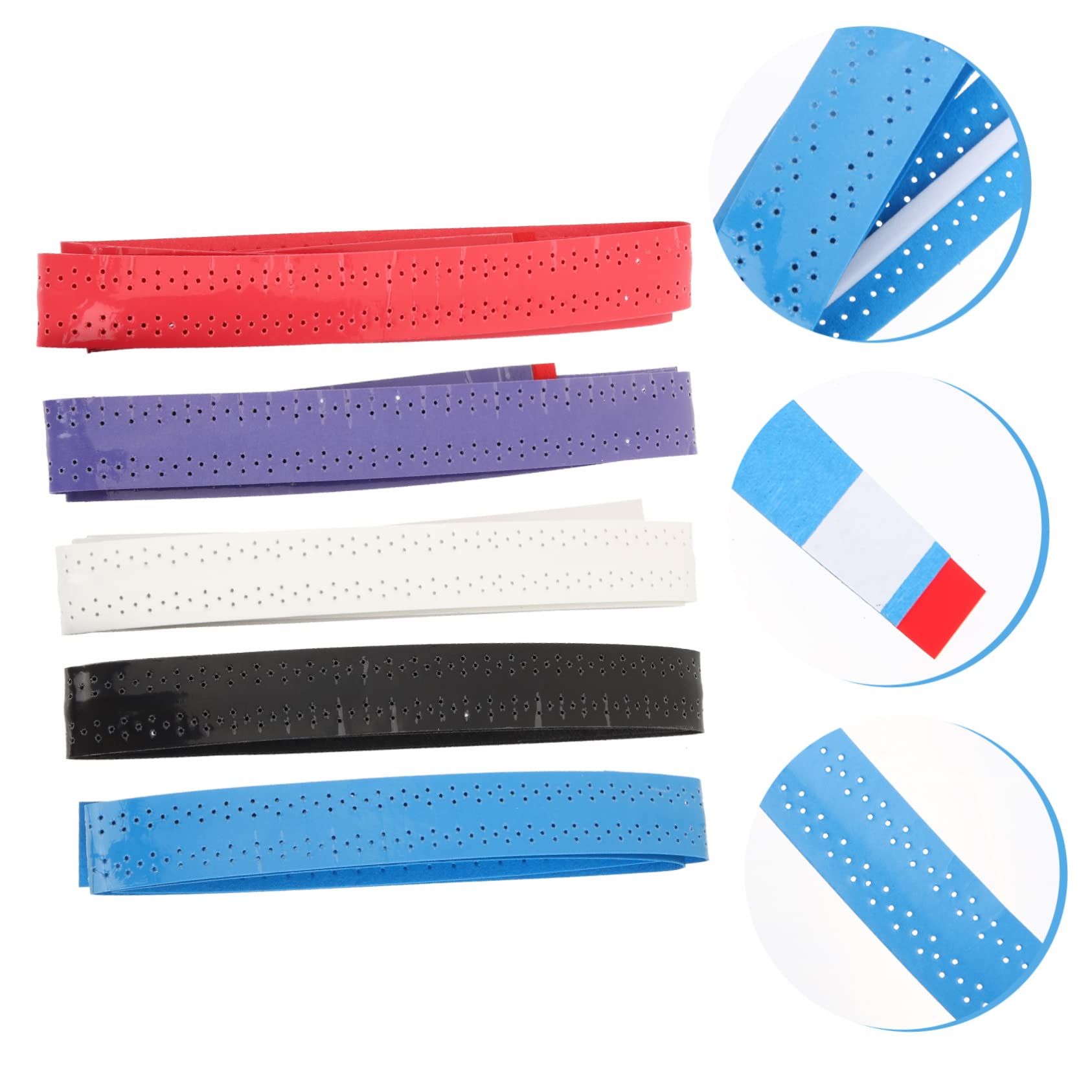 INOOMP 5 Set di Nastri Adesivi Assorbenti per Racchette da Tennis - Fasce per Racchette per Una Maggiore Longevità 5 Pezzi*5