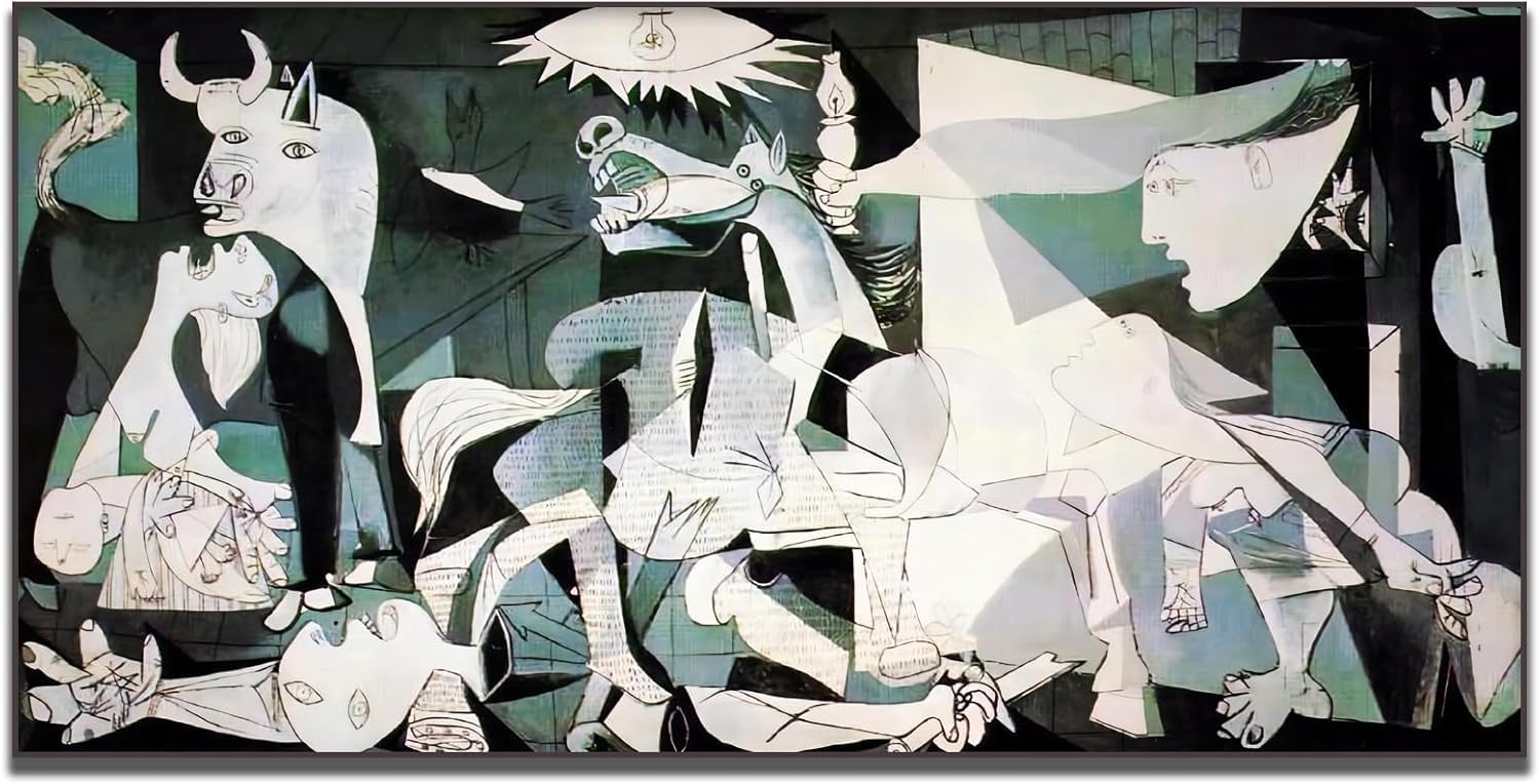 Matvsd Kohecs Pablo Picasso Prints The Guernica Canvas Painting Pablo Picasso Poster Abstract Wall Art Abstract Picture for Office Decor 130x30cm Frameless