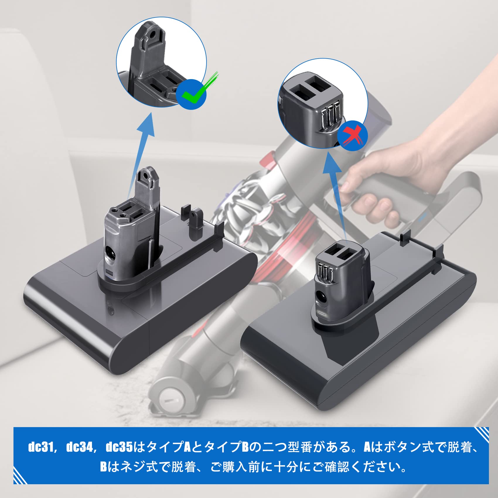 Amazon.co.jp: KUNLUN dc35 dc45バッテリー TypeBねじ式 ダイソンDC45