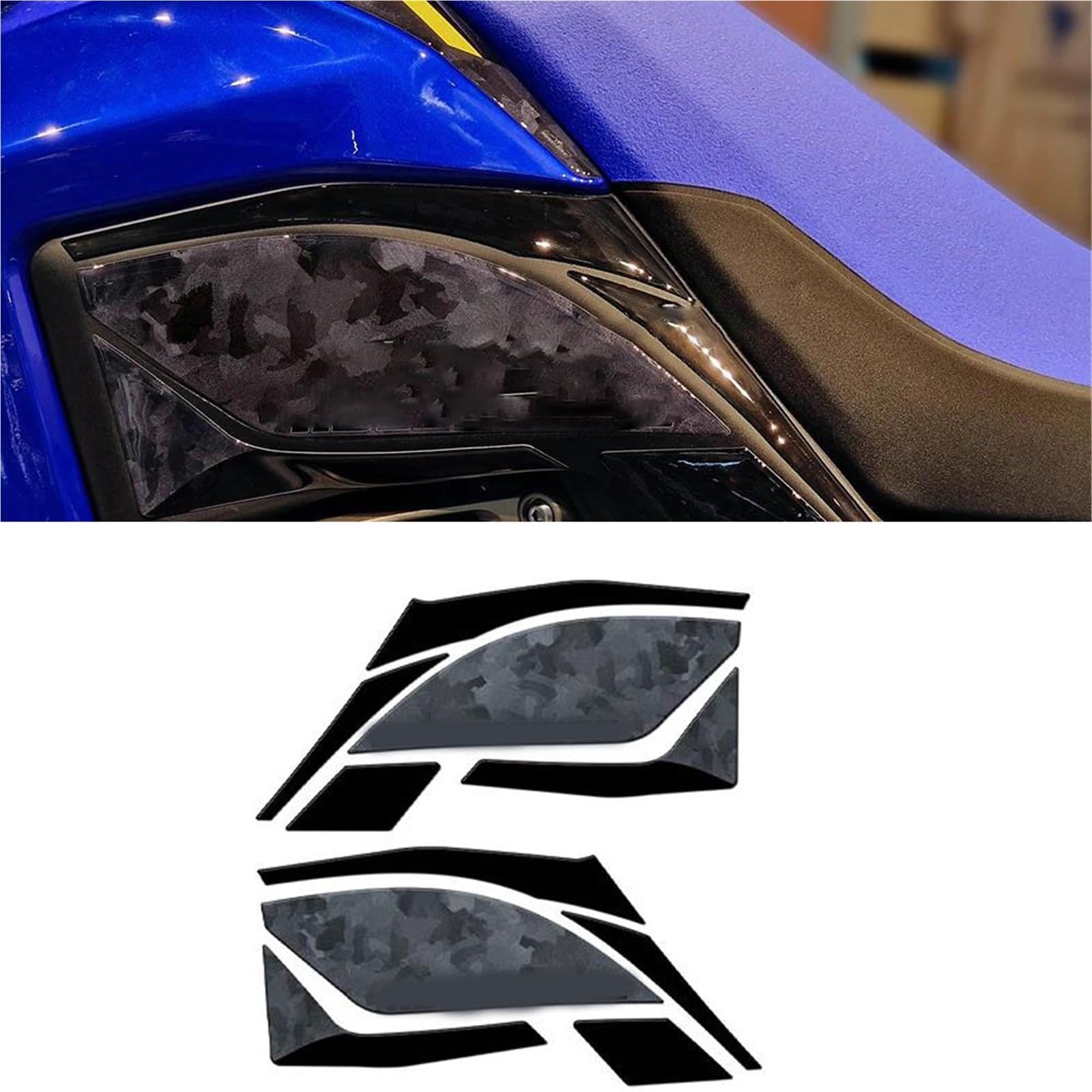Tynbv Grey Decorative Sticker Motorcycle Scratch-Resistant Decals Stickers Accessories For Y-Amaha Tenere 700 For World Raid 2023 Waterproof Resin Protective Sticker
