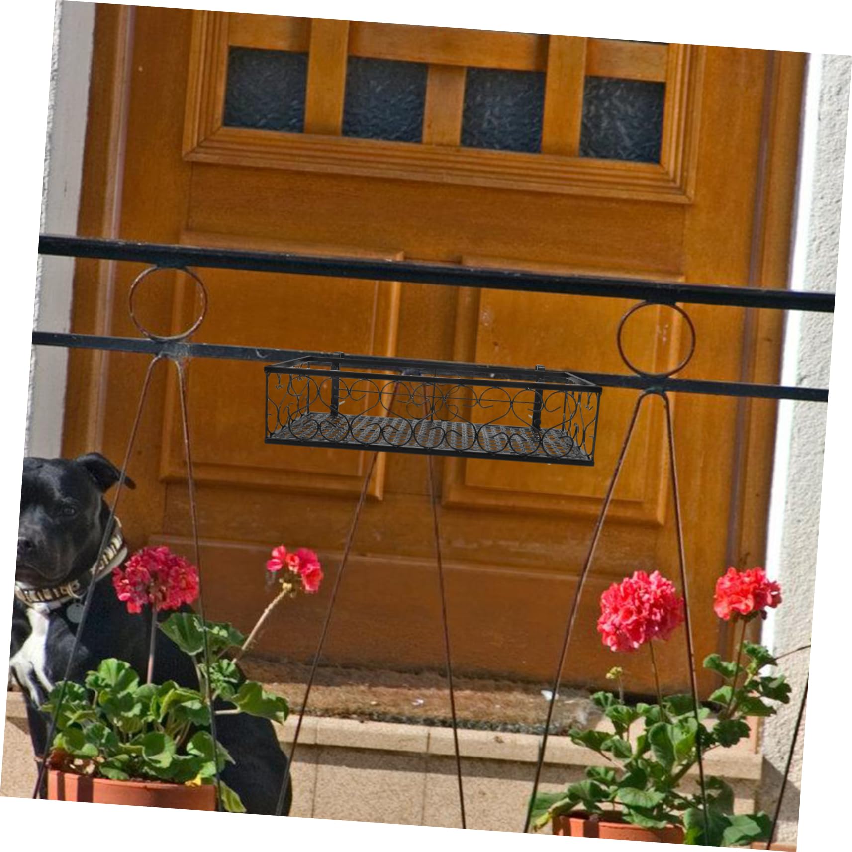 Toyvian Jardiniere Balcon Suspendue Panier Decoratif pour Plantes Support Fleurs Forme de Panier pour Clôture