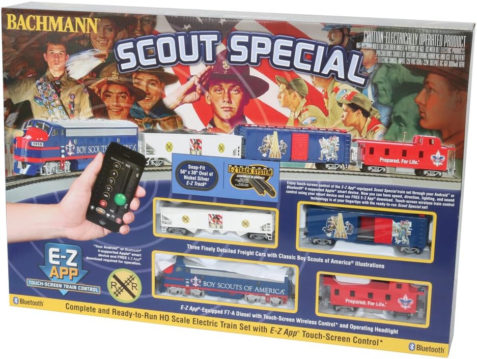 Bachmann Trains - Scout Special - Boy Scouts Of America E-Z App Smart Phone Controlled Ready To Run Electric Train Set - HO Scale