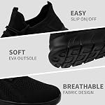 Courir Chaussures de marche pour hommes Casual Courir Slip sur les chaussures Hommes Non Slip Athletic Lightweight Breathable Black Sneakers pour hommes
