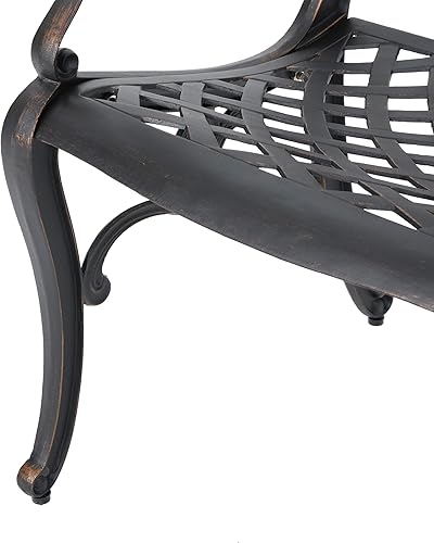 Miniatura 9 de Christopher Knight Home Myrtle Beach - Sillas de comedor de aluminio para exteriores, juego de 2 piezas, cobre brillante