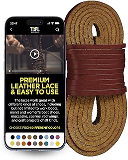 TOFL Heavy Duty Work Boot Laces 72 Inch x 1/8 Inch Thick – Genuine Leather Shoe Laces for Boots & Work Boots (1 Pair)