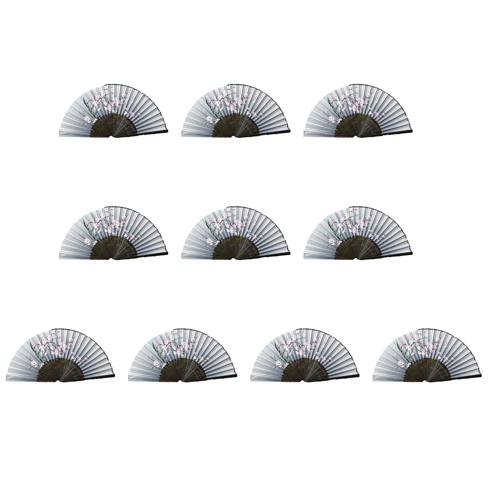Tsophreniq Of 10 Bamboo Folding Fans Traditional Chinese Handheld Fan with Elegant Carvings for Cooling and Decoration Bamboo Fan