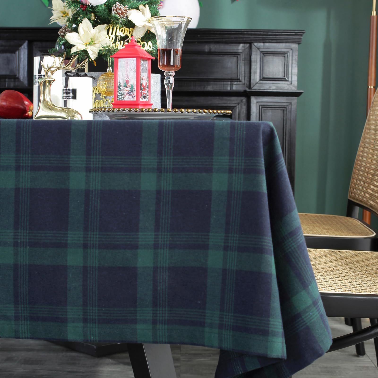 ZIQINPSQ Nappe de table rectangulaire vichy bleu et vert pour toutes les décorations de mariage, anniversaire, Noël, fête quotidienne, 140 cm x 300 cm
