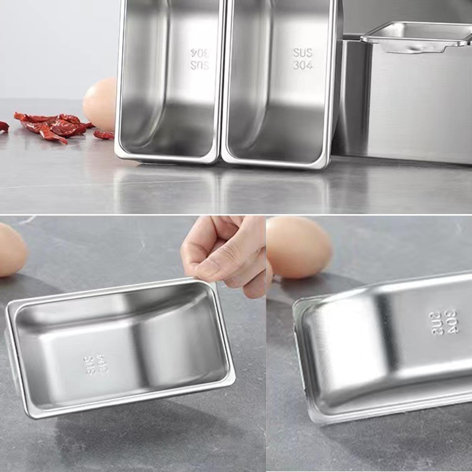 Contenedor de condimentos elegante, estantes de especias de acero inoxidable con tapa, caja de almacenamiento con múltiples compartimentos para, Seis rejillas