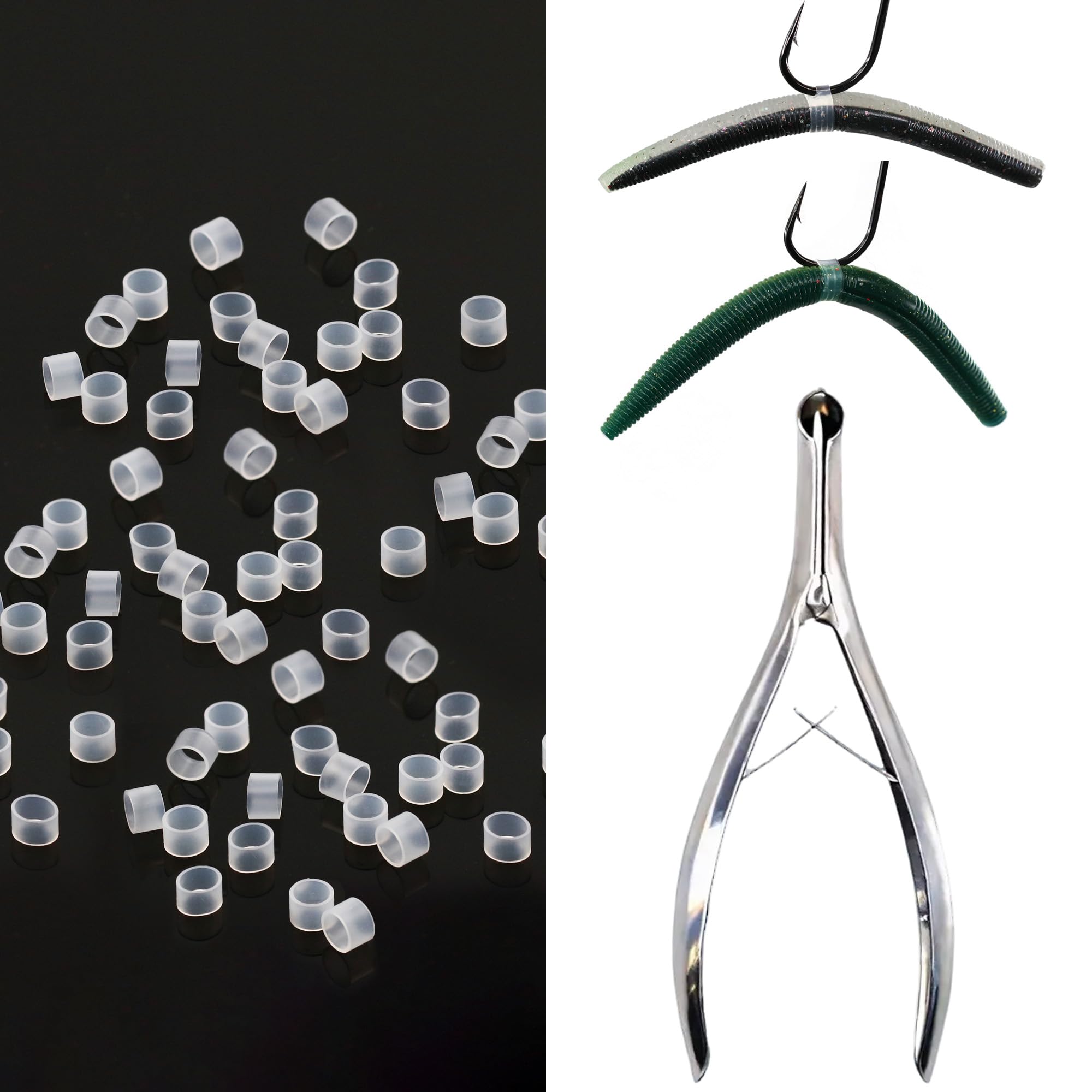 200/210pcs Wacky Worm O-Rings for Wacky Rigging Senkos Soft Plastic Worms Stickbaits, Silicone Bait Saver O-Rings for Bass Fishing Wacky Rig or Neko Rig