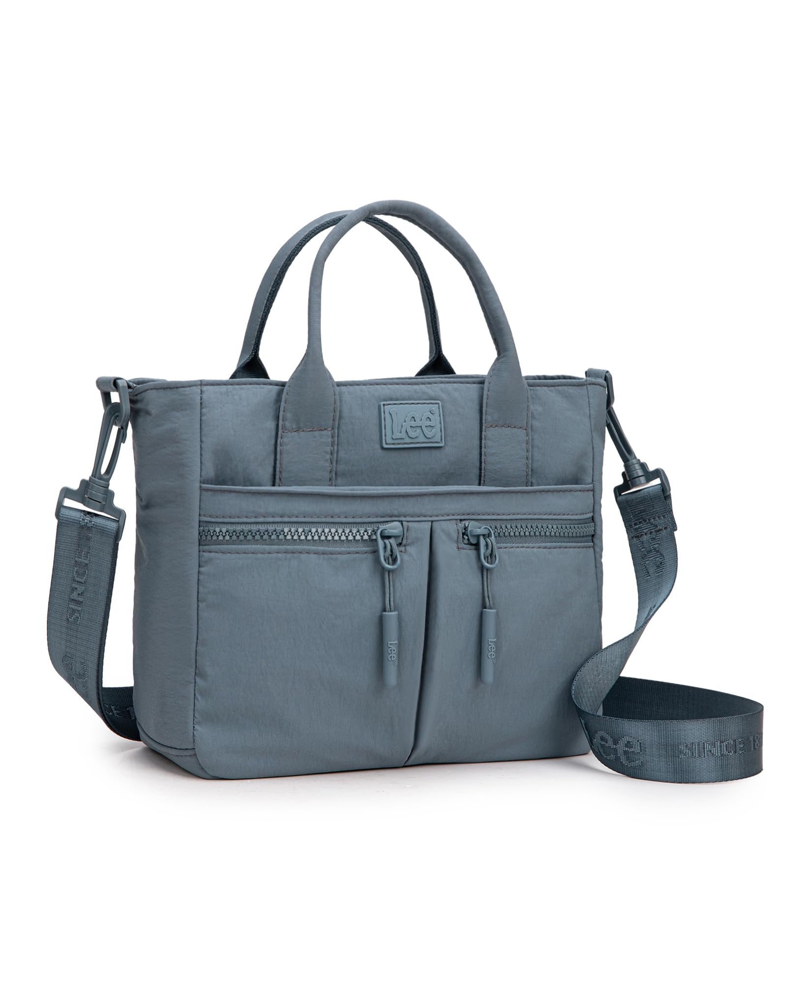 Lee Mini Nylon Tote Bag for Women, Multi Pocket Crossbody Purse with Zipper