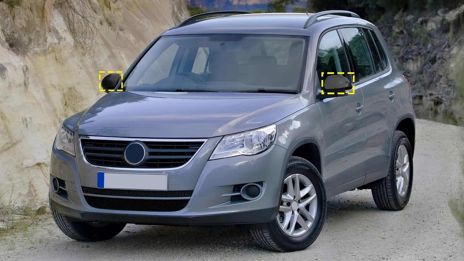 Copri Specchietti Per VW Per Tiguan 5N 2007-2016 L + R Porta Ala Specchietto Retrovisore Tappi Di Copertura Nero Lucido