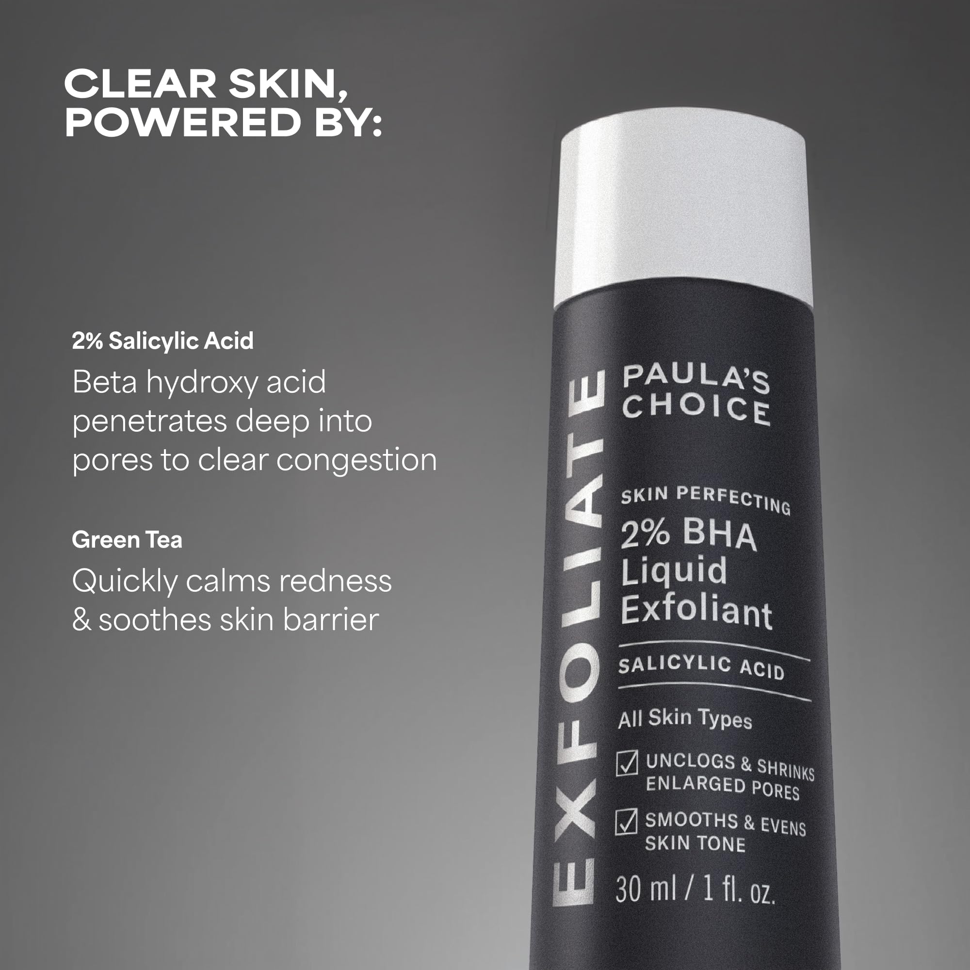Paula's Choice SKIN PERFECTING 2% BHA Esfoliante Liquido - Peeling Viso con Acido Salicilico - Combatte Imperfezioni, Punti Neri & Brufoli - Ridurre i Pori - Pelli Miste o Grasse - 30 ml