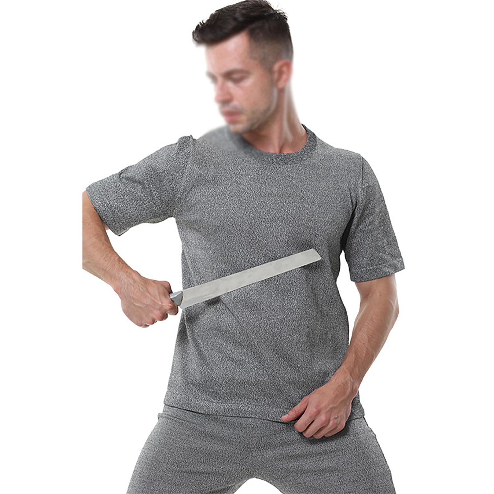 ZYNNEL stab resistant clothing self defence, anti knife stab vest, stab proof hoodie, security tshirts,Level 5 Anti-Cut Concealed Stab Proof Vest for Guards,Security Guards, Police, gray